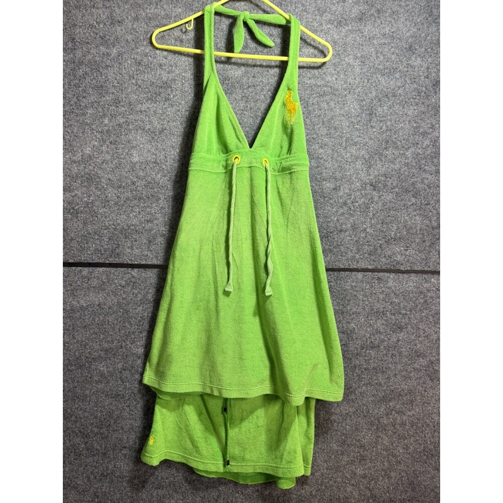 Vintage Ralph Lauren Terry Cloth 2‑Pc Set–Size Medium–Green–Halter Shirt/Skirt